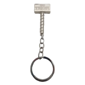 Thor Hammer Metal Keychain Silver