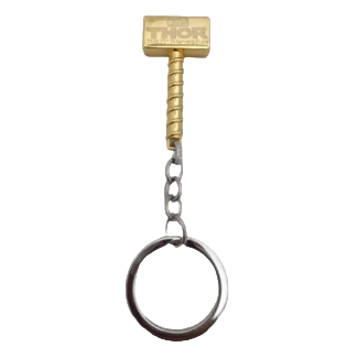 Thor Hammer Metal Keychain Golden