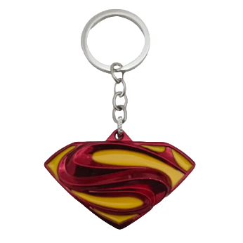 Superman Metal Keychain Yellow & Red